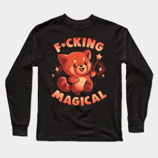 Red Panda Magic - Funny Cute Wizard Red Panda Gift Long Sleeve T-Shirt